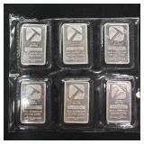 Set of (6) 5 gram Fine Silver Bars - Pan American
