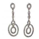 14k White Gold Chandelier Sapphire Earrings