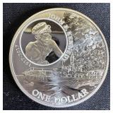 2017- 1oz Fine Silver Solomon Islands JFK Dollar