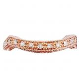 Diamond & Milgrain Stacker Ring 14k Rose Gold