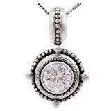Diamante Milgrain Bead Edwardian Pendant