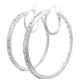 1/2 + Carat Diamond In and Out Hoops 1.5"