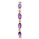 9 Carat Amethyst Bracelet 10k Yellow Gold 7"