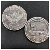 (2) 1 oz Fine Silver Bullion Rounds - Asst