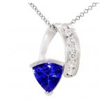 Tanzanite & Diamond Pendant Necklace 14k WG