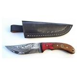 8" Damascus & Hardwood Tracker Knife