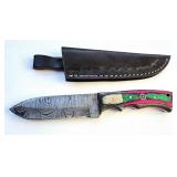 8" Damascus & Hardwood Skinner Knife