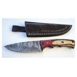 8" Damascus & Hardwood Tracker Knife