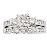 1.2 CTW Diamond Bridal Set 18k White Gold