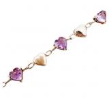 Valentines 3 CT Amethyst HEART Bracelet 10k