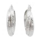 Hammered Crossover Hoop Earrings
