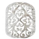 Filigree Wide Band Open Cut Ring