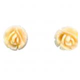 Vintage Sculpted Rose Stud Earrings