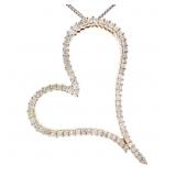$5k 1.5 CTW Diamon HeartStatement  Pendant 14k