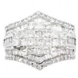 $10k 3 CTW Princess Bridal Ring 14k WG