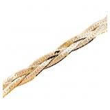 18" Braided Herringbone Chain Necklace 14k Gold