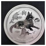 2018 Australia 1 oz Silver Year of the Dog BU