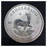 2017 South Africa 1 oz Silver Krugerrand Premium