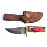 6" Damascus Steel & Hardwood Boot Knife