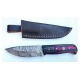 8" Damascus & Hardwood Skinner Knife