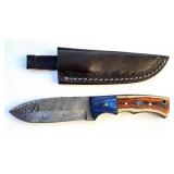 8" Damascus & Hardwood Skinner Knife