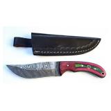8" Damascus & Hardwood Skinner Knife
