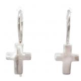 High Polish Cross Drop Earrings