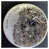 2018 Chad 5000 France 1-oz Silver African Lion