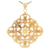 Italian Filgree Pendant 14k Yellow Gold