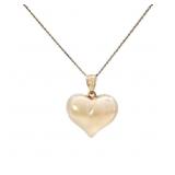 Puffy Heart Necklace 14k Gold 25"