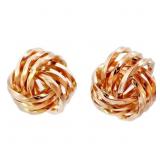 Braided Celtic Love Knot Stud Earrings 14k Gold
