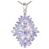 3 CTW Tanzanite Starburst Pendant 10k WG