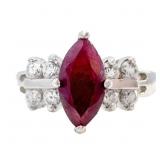 1/2 CT+ Marquise Ruby Dinner Ring