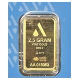 2.5 Gram Acre Gold Bar - Boxed w/ Assay
