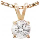 3/4 Carat Diamond Solitaire Necklace 14k Gold