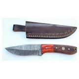 8' Damascus & Hardwood Hunting Knife
