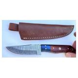 7.8' Damascus & Hardwood Hunting Knife