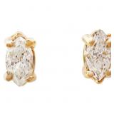 Marquise Diamond Solitaire Earrings 14k Gold