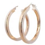 Wide 1.25' Hoop Earrings 14k Gold
