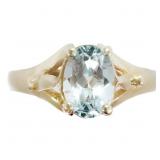 1 Carat Blue Topaz Solitaire Ring 10k Gold