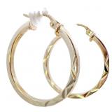 Polished & Sparkle Cut 1' Hoop Earrings