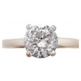 1 Carat White Sapphire Solitaire Ring 14k Gold