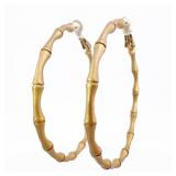 Millard 2' Gold Bamboo Hoop Earrings