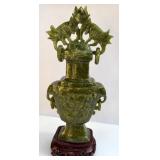 Large Chinese Carved Jade Urn w/lid; Vintage