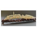 Intricately Carved Chinese Ivory Bridge