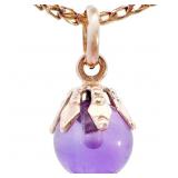1.64 CT Amethyst Bead Charm 14k Yellow Gold
