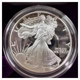 1989-S 1 oz Proof American Silver Eagle Box/COA