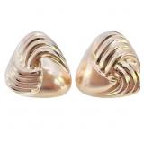 Modern Polished Swirl Stud Earrings 14k Gold