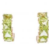 4.5 CTW Peridot Hoop Earrings 14k Gold