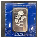 100 gram Fine Silver Pamp Suisse Bar- Rose